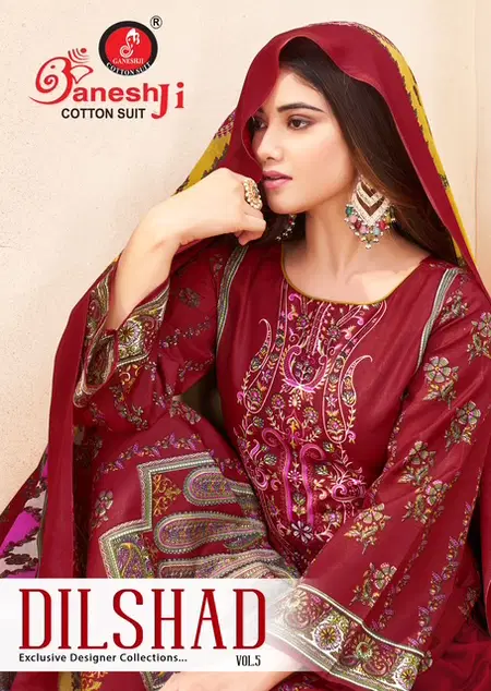 Dilshad Vol 5 By Ganeshji Cotton Printed Dress Material Wholesalers In Surat